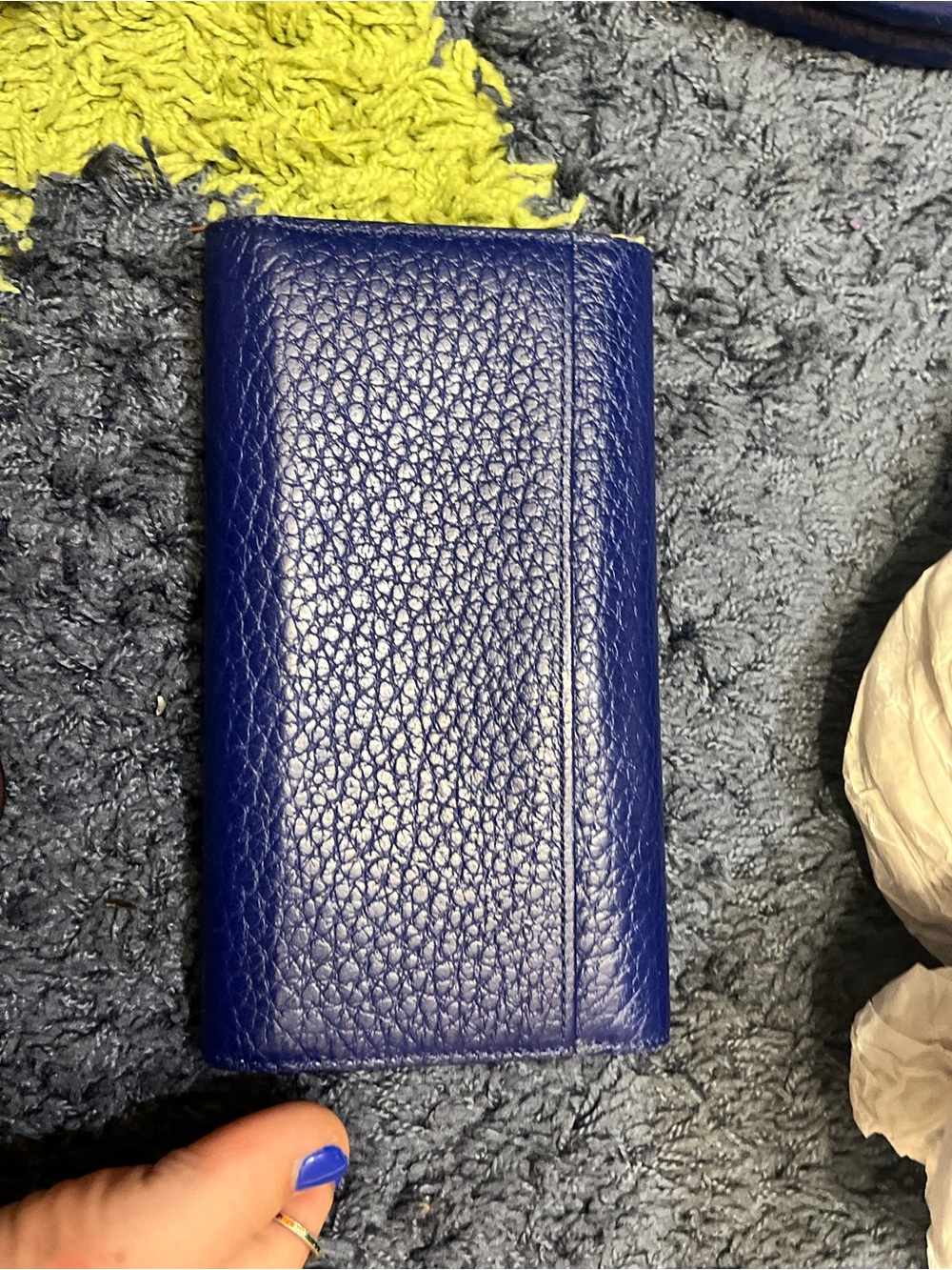 kate spade Cobalt Blue Pebbled Leather Men's Wallet